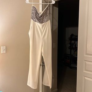 White Sequin Jumpsuit